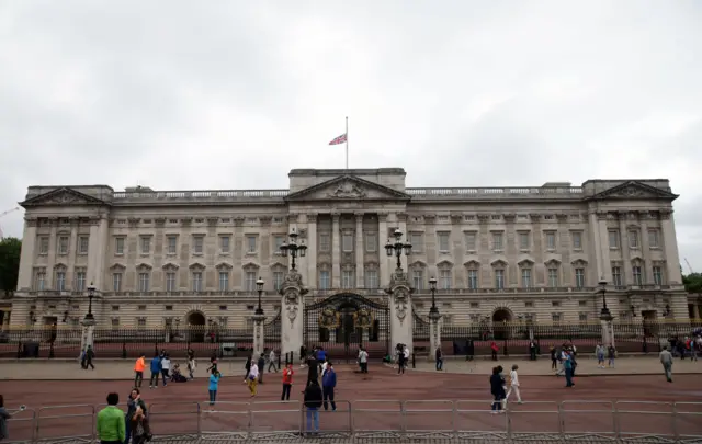 Flag flying at half mast over Buckingham Palace