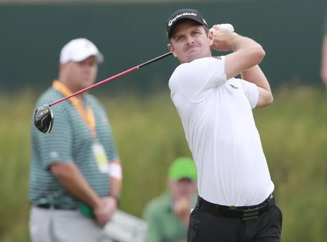 Justin Rose in action during round one