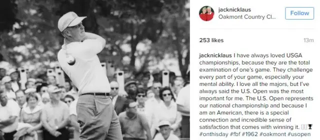 Jack Nicklaus Instagram post