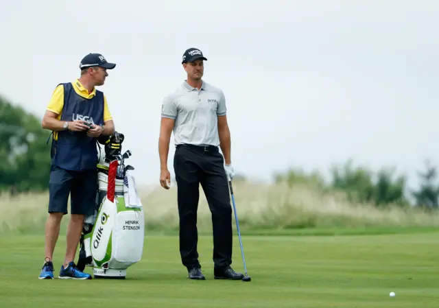 Henrik Stenson of Sweden waits