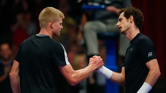 Kyle Edmund and Andy Murray at the Royal Albert Hall