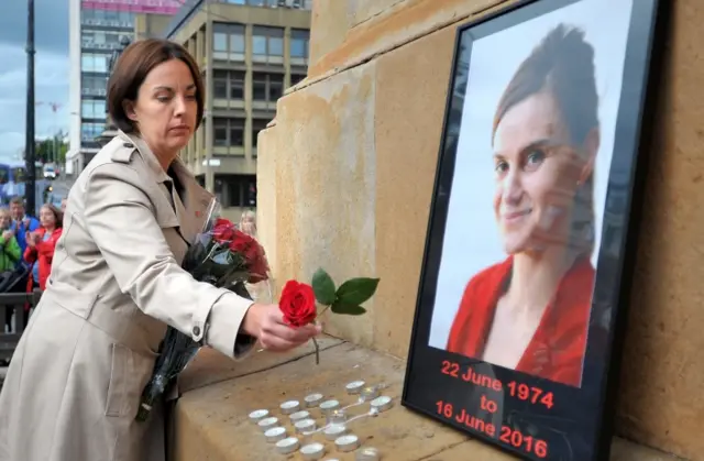 Scottish Labour leader Kezia Dugdale attends a vigil in George Square, Glasgow