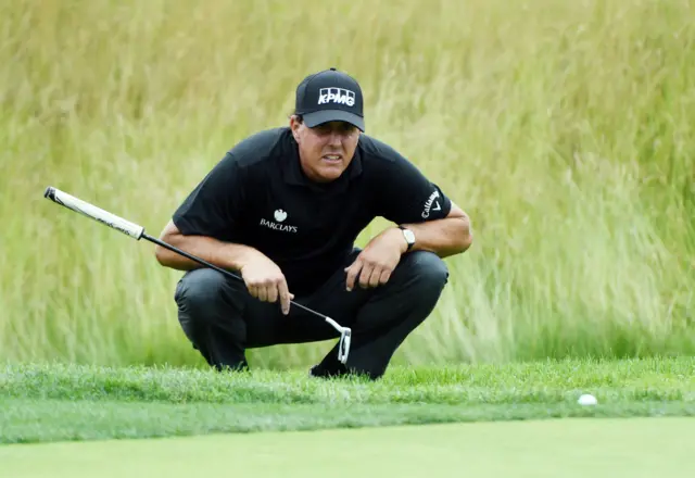 Phil Mickelson on the 12th hole