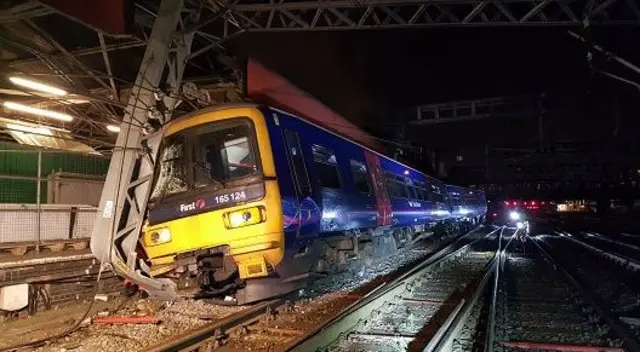 Derailed train outside Paddington