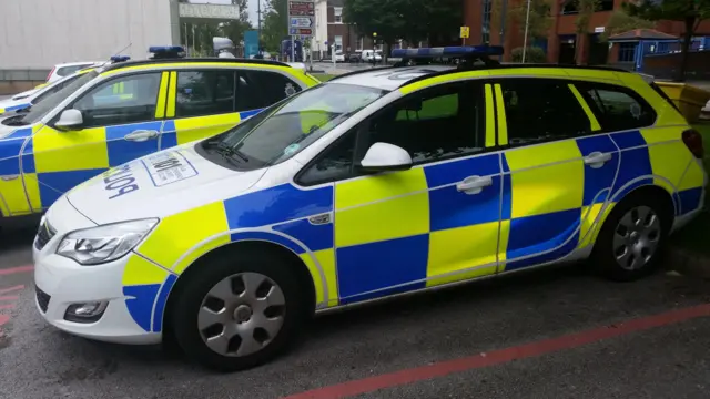 Police Cars parked at Staffordshire Police HQ in Hanley