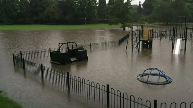 Play equipment under water