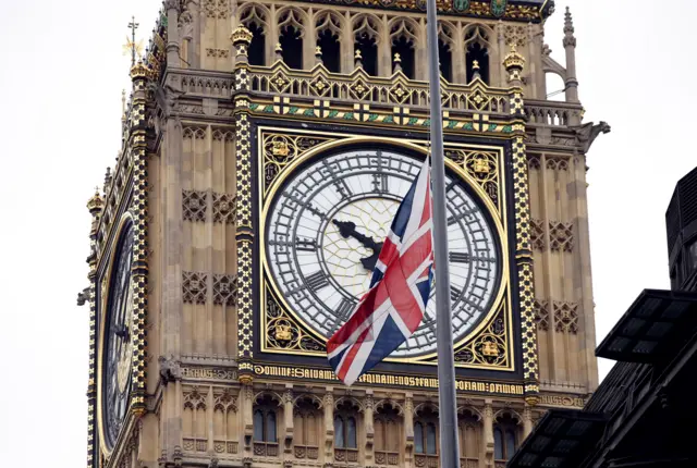 Half mast flag at Parliament