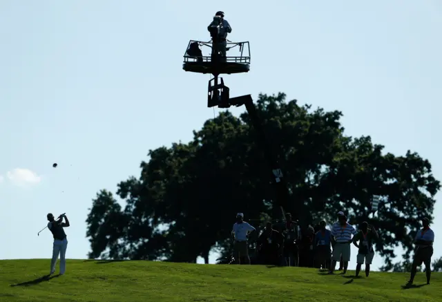 Sergio Garcia plays a shot