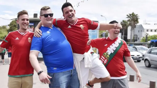 Iceland and Hungary fans