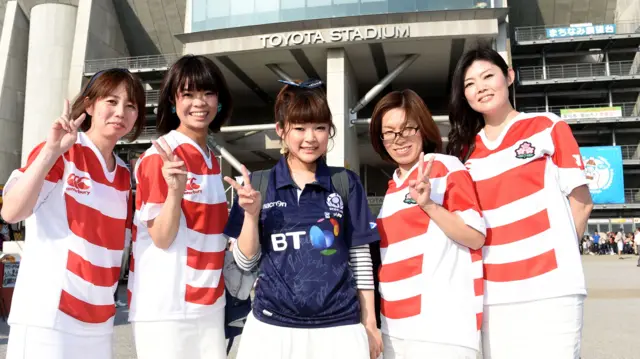 Fans gather for Japan v Scotland