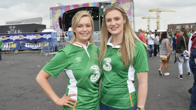 Supporters at Belfast fanzone