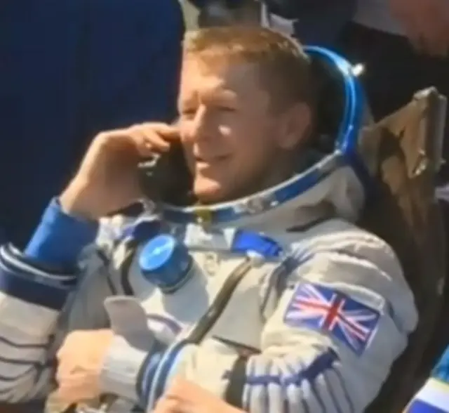 Tim Peake at the landing site