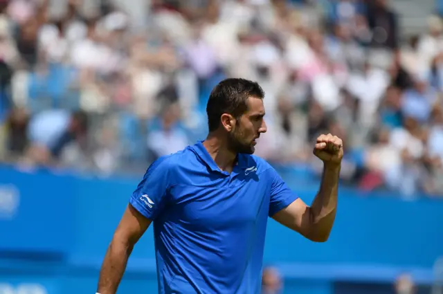 Marin Cilic of Croatia celebrate