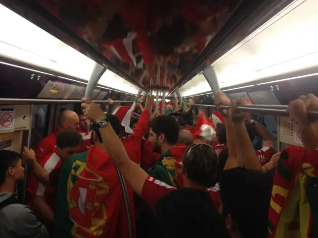 A carriage on the French metro