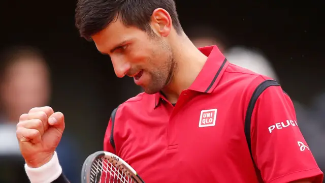 Novak Djokovic celebrates