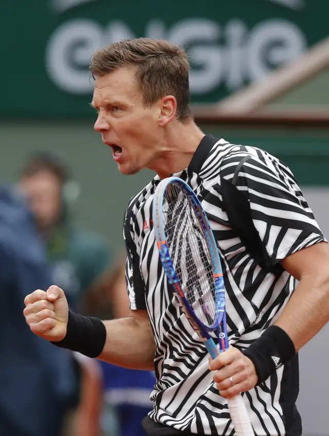 Tomas Berdych celebrates