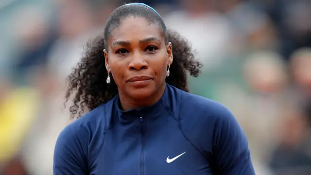 Serena Williams looks dejected