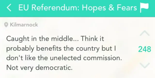 Yik Yak comment: "Caught in the middle"