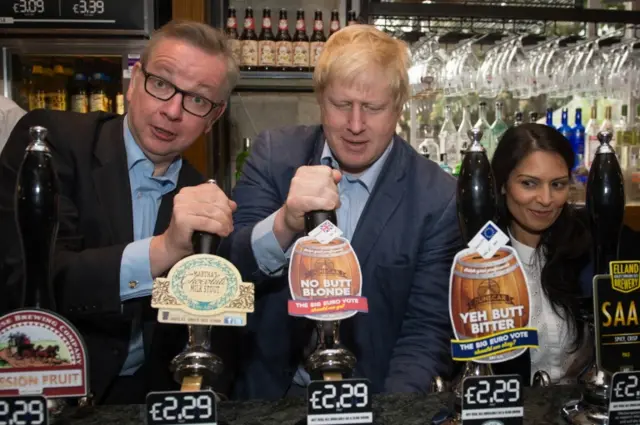 Michael Gove, Boris Johnson and Priti Patel