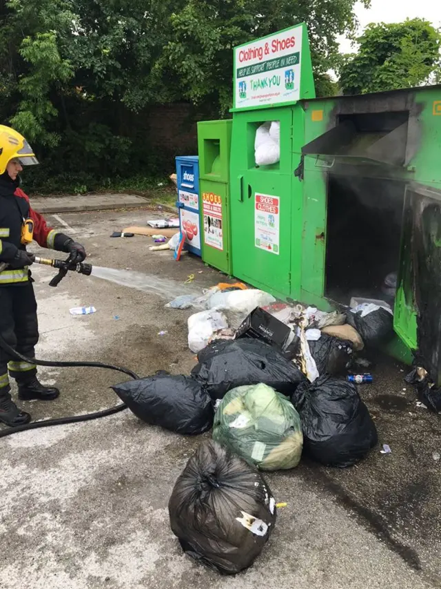 Clothes bank fire in Solihull