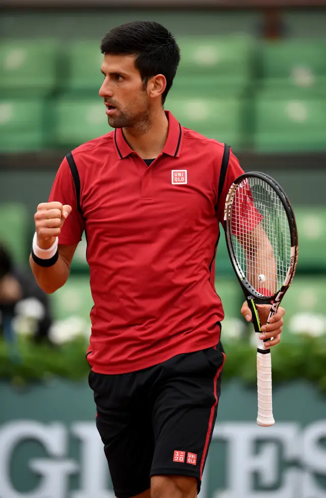 Novak Djokovic celebrates