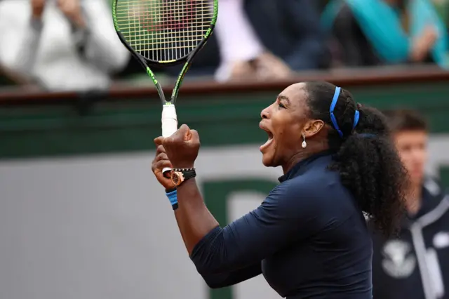 Serena Williams celebrates