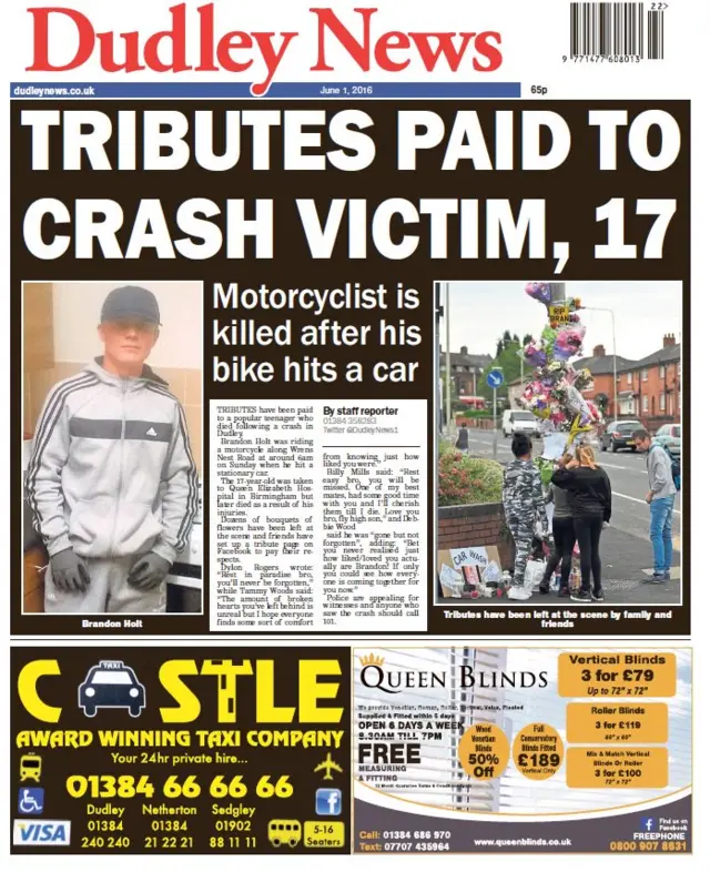 Dudley News front page