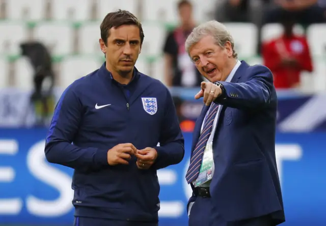 England manager Roy Hodgson (right)