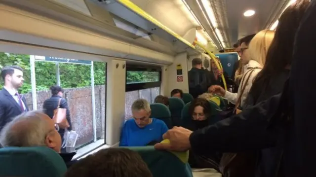 A busy carriage during the last Southern strike