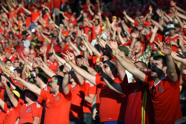 Wales fans ahead of the match