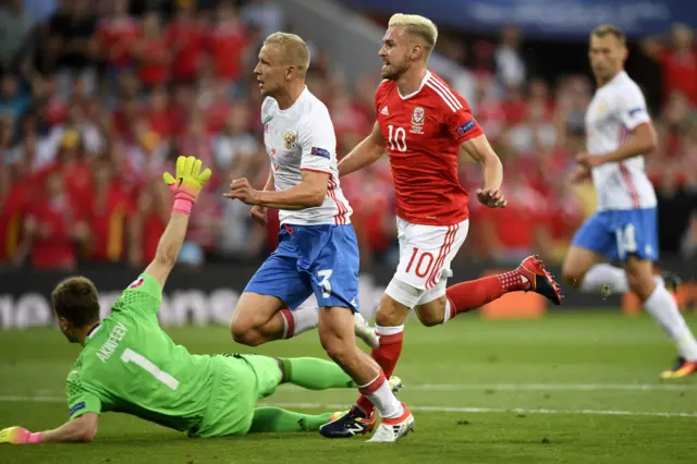 Aaron Ramsey scores for Wales