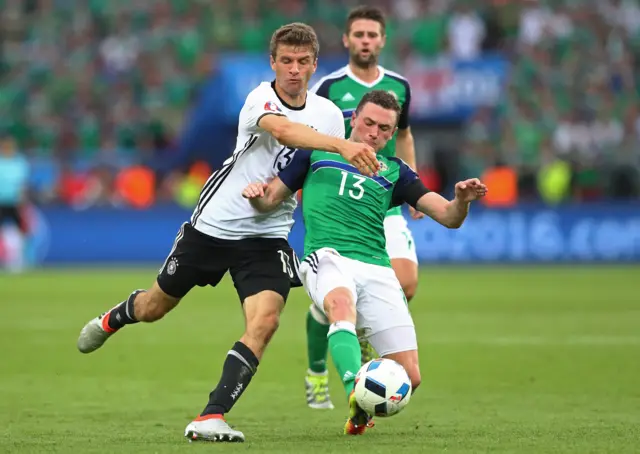 Corry Evans of Northern Ireland in action