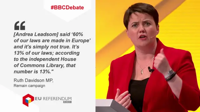 Ruth Davidson talking about rules and regulations coming from the EU