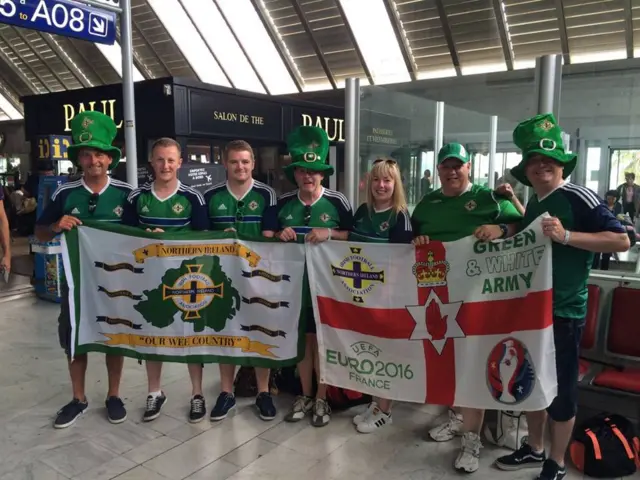 Northern Ireland fans in Nice Airport