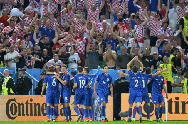 Croatia players celebrate