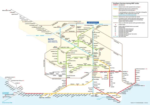 Map of affected stations