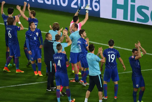 Croatia players celebrate