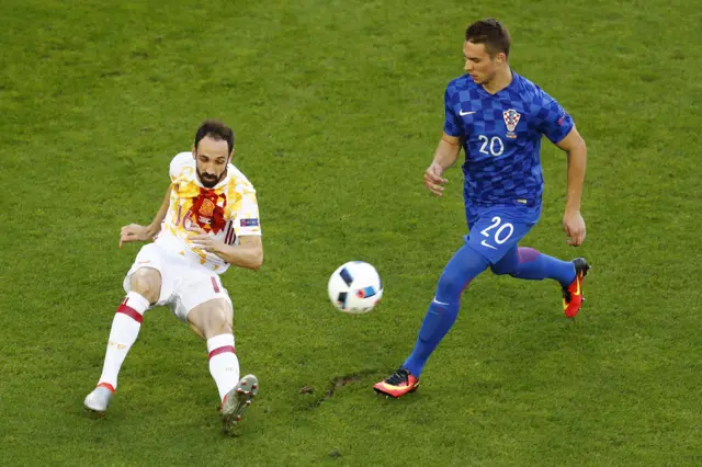 Juanfran of Spain in action