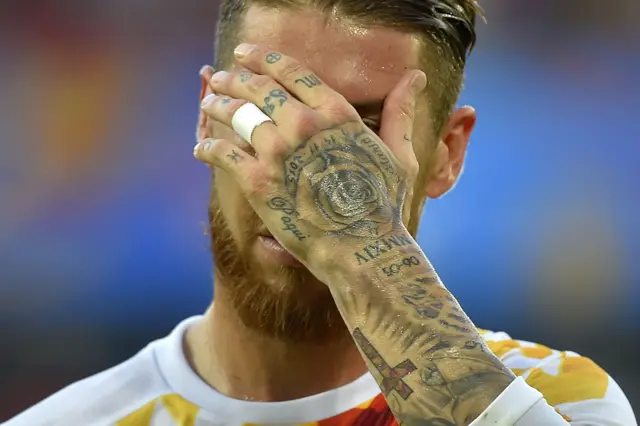 Sergio Ramos looks dejected