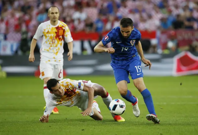 Milan Badelj of Croatia in action