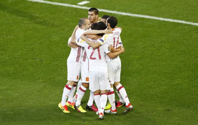 Alvaro Morata celebrates