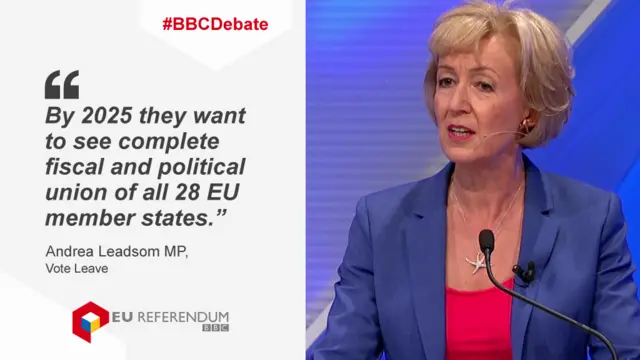 Andrea Leadsom saying they want to see complete political union