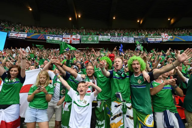 Northern Ireland fans celebrate