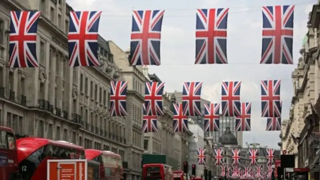 Union Jack flags on Regent Street