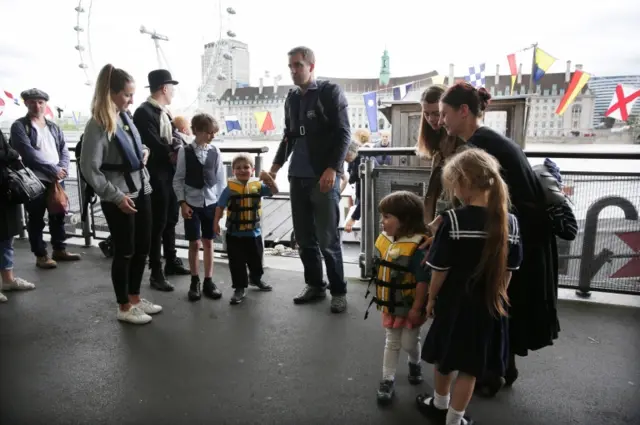 Jo Cox's husband and children at Parliament