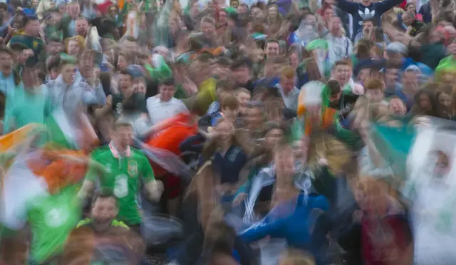 Fanzone in Belfast watching Ireland play Italy