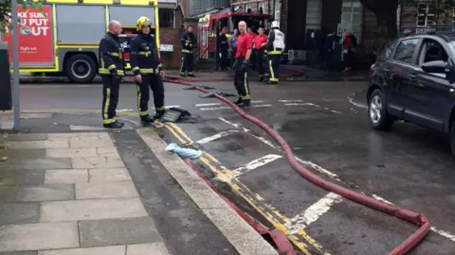 Fire crews at Wimbledon School of Art