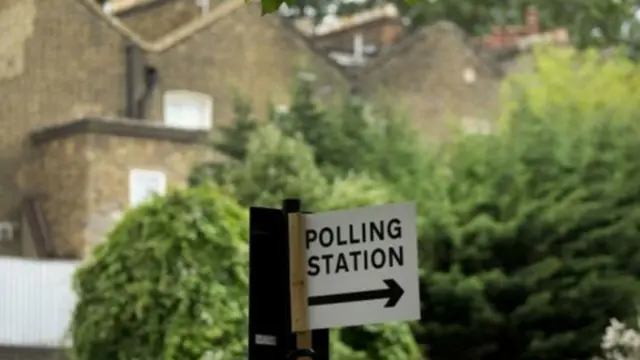 Polling stations sign