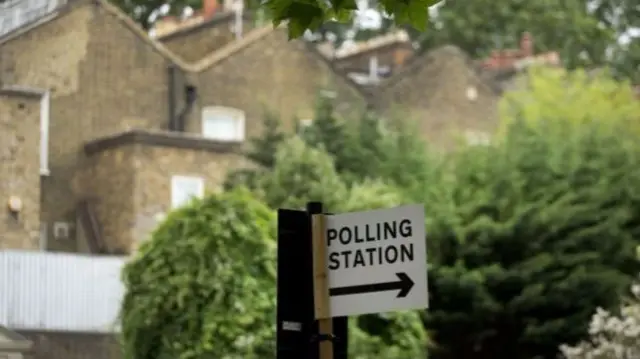 Polling station sign