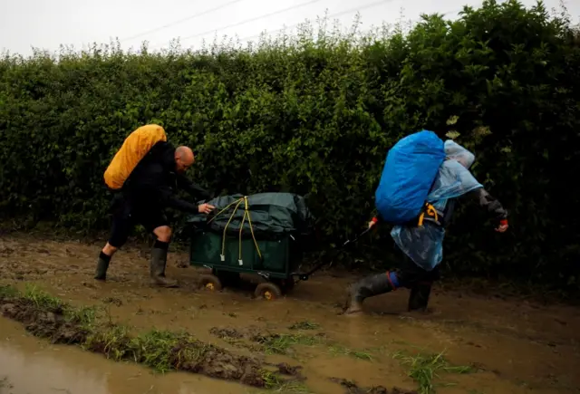 Glastonbury arrivals